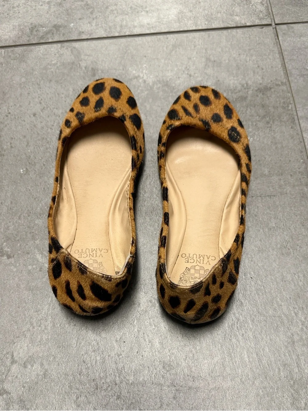 Vince Camuto Leopard-Print Slip-On Ballet Flats in Brown and Black